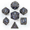 Solid Metal Dragon Dice Set - Gunmetal w/Purple